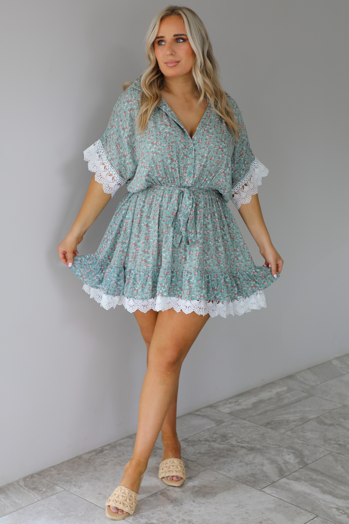 So Many Things Dress: Mint/Floral