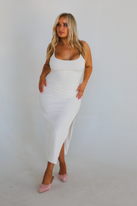 Basically Yours Midi Dress: White
