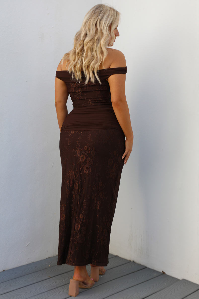 Next Event Maxi Dress: Chocolate