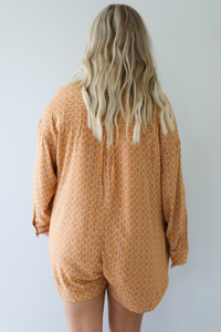 The Only Way Romper: Orange/Multi