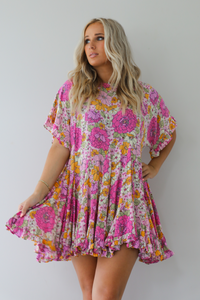 Floral Darling Dress: Pink/Multi