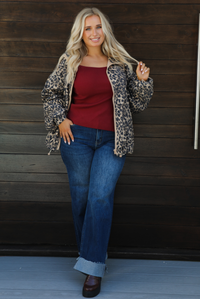 PRE-ORDER: Rainy Days Zip-Up Jacket: Leopard