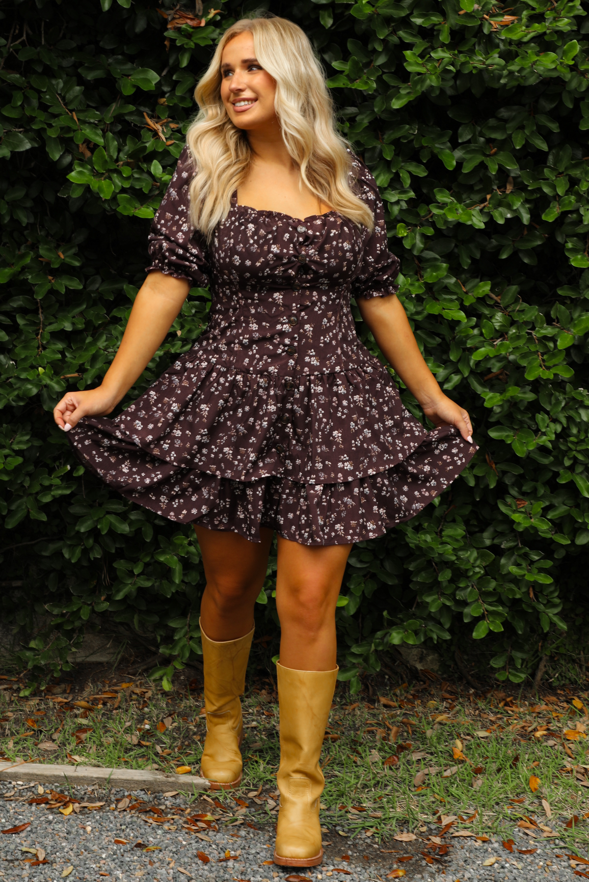 Who You Are Dress: Plum/Multi Floral