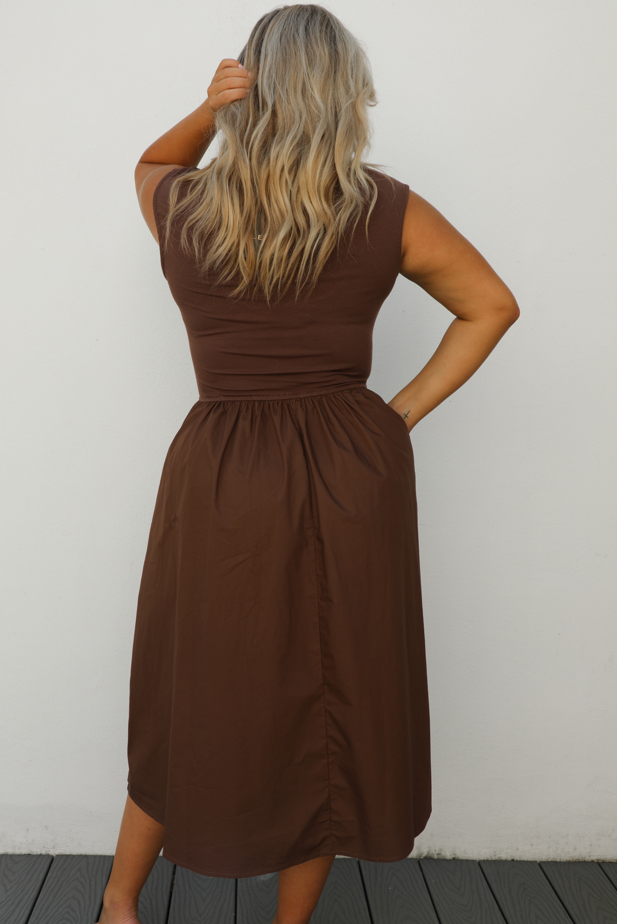 So Darling Midi Dress: Brown