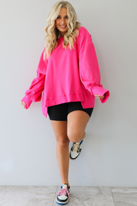 Living Comfy Sweatshirt: Fuchsia