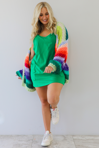 Hour To Shine Cardigan: Green/Multi
