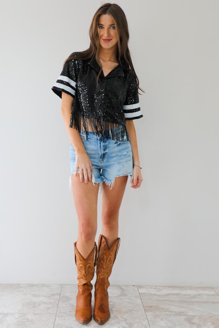 Ready For Gameday Top: Black/White