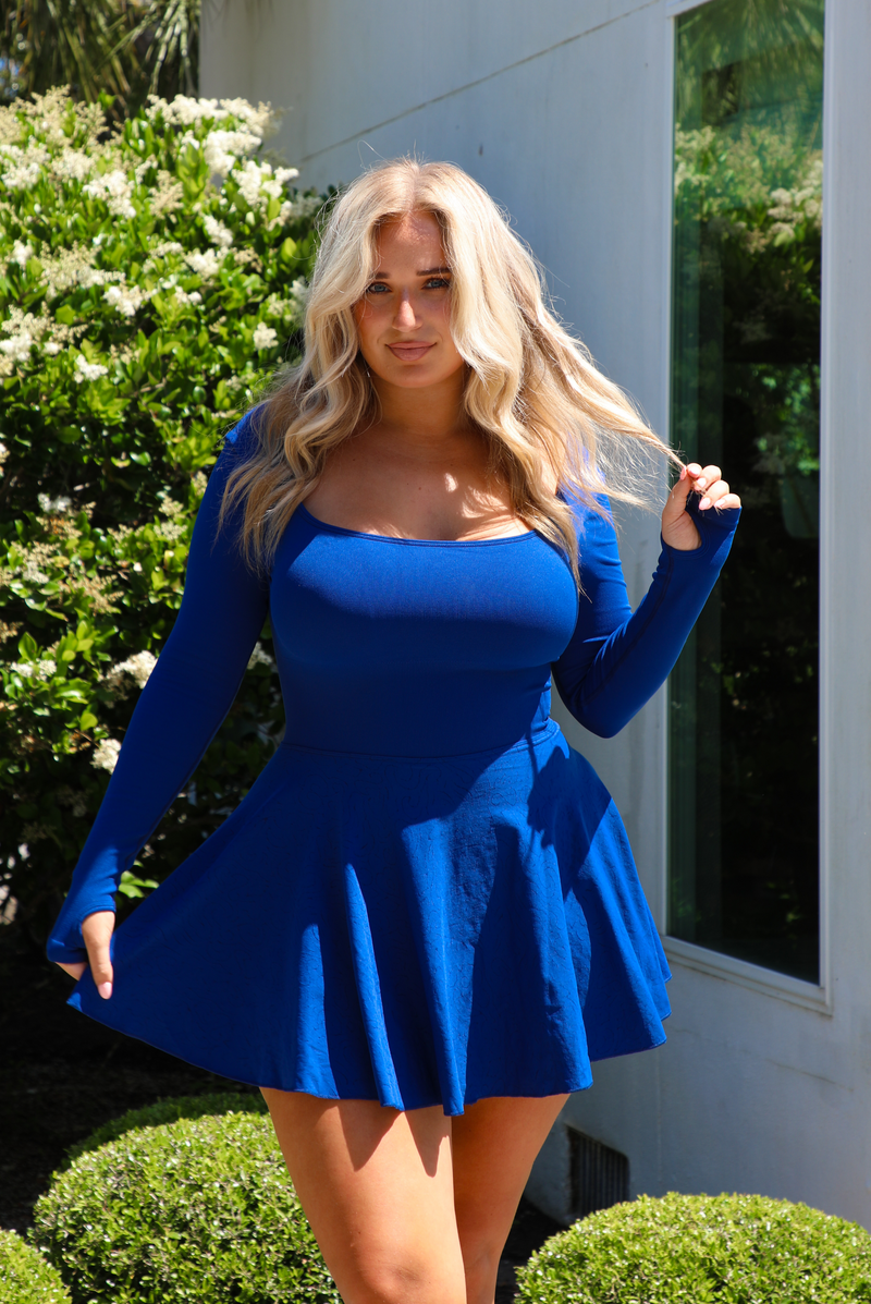 All About You Athleisure Dress: Royal Blue