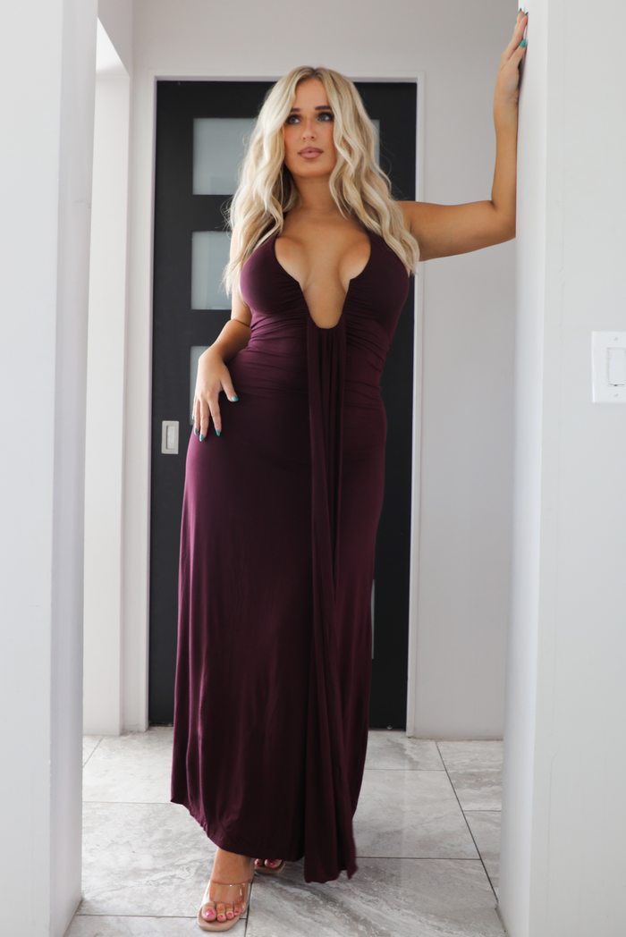 Date Night Maxi Dress: Plum