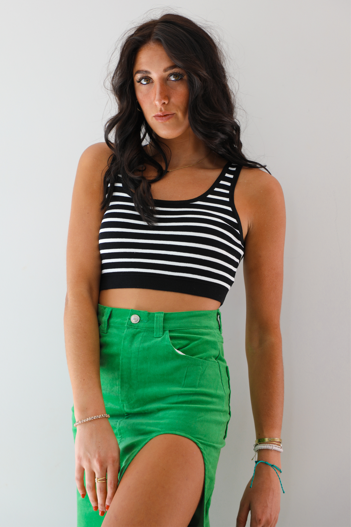 Let Me Adore You Sweater Tank: Black/White