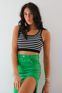 Let Me Adore You Sweater Tank: Black/White