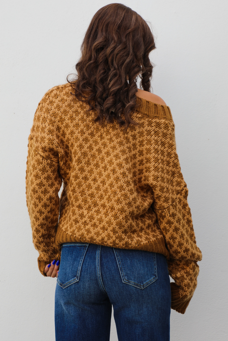 Here & There Sweater: Brown/Tan