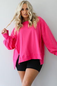 Living Comfy Sweatshirt: Fuchsia