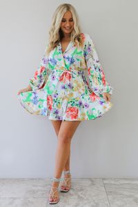 Time & Time Again Dress: White/Multi