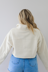 Take Me Back Cropped Sweater: Cream
