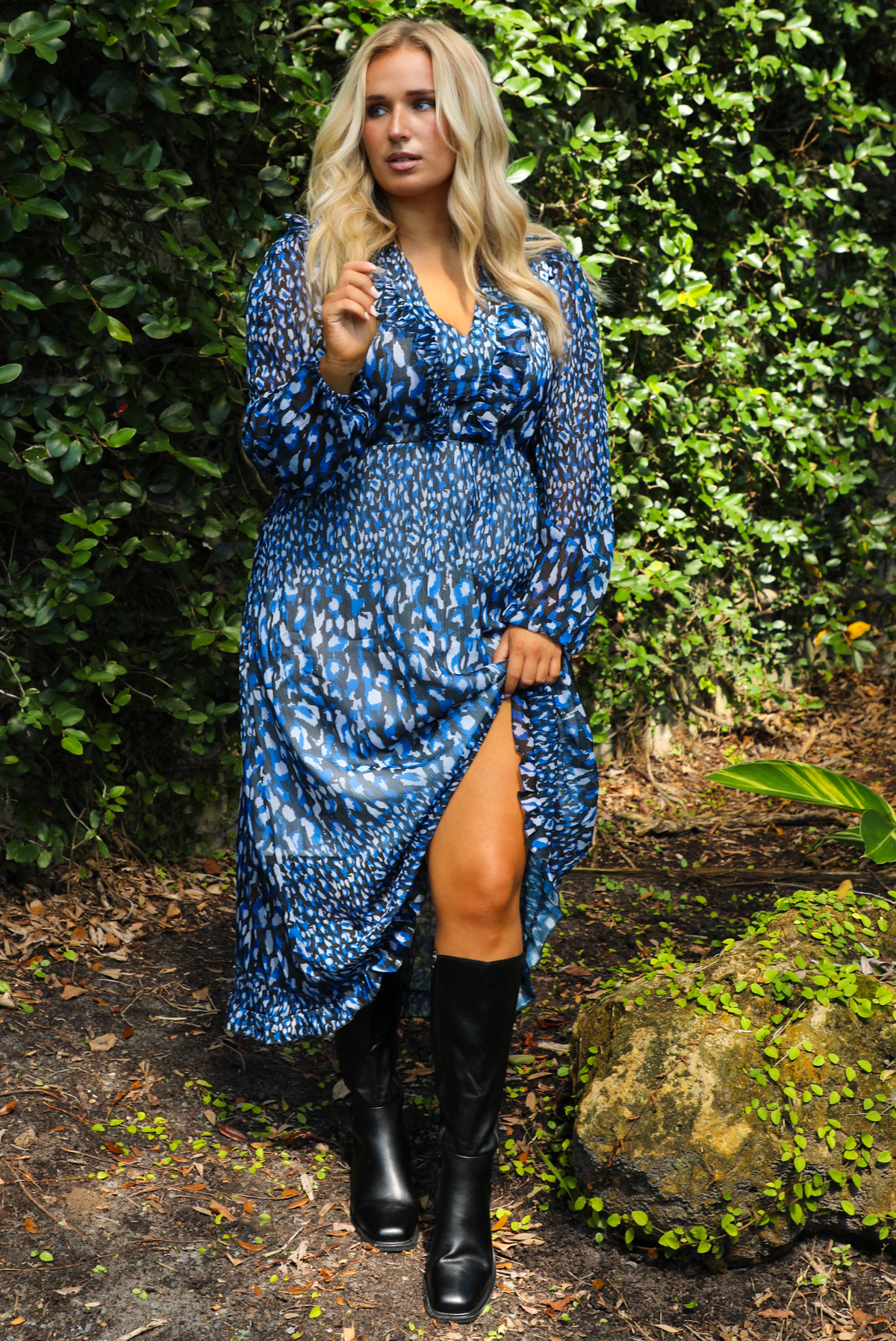 Easy Like This Maxi Dress: Blue/Multi