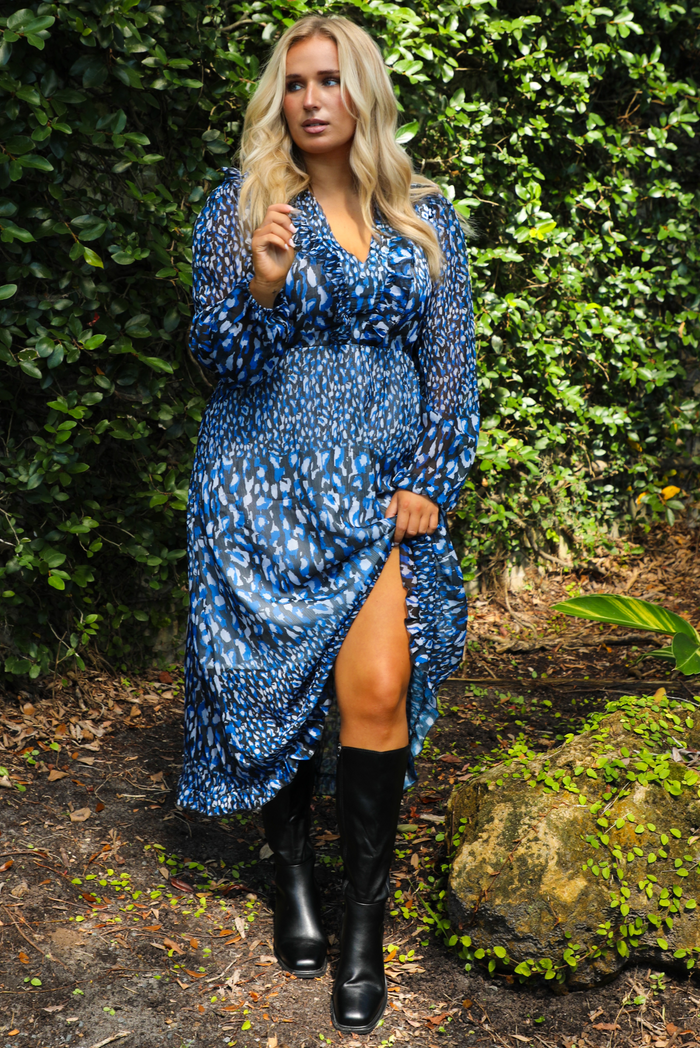 Easy Like This Maxi Dress: Blue/Multi