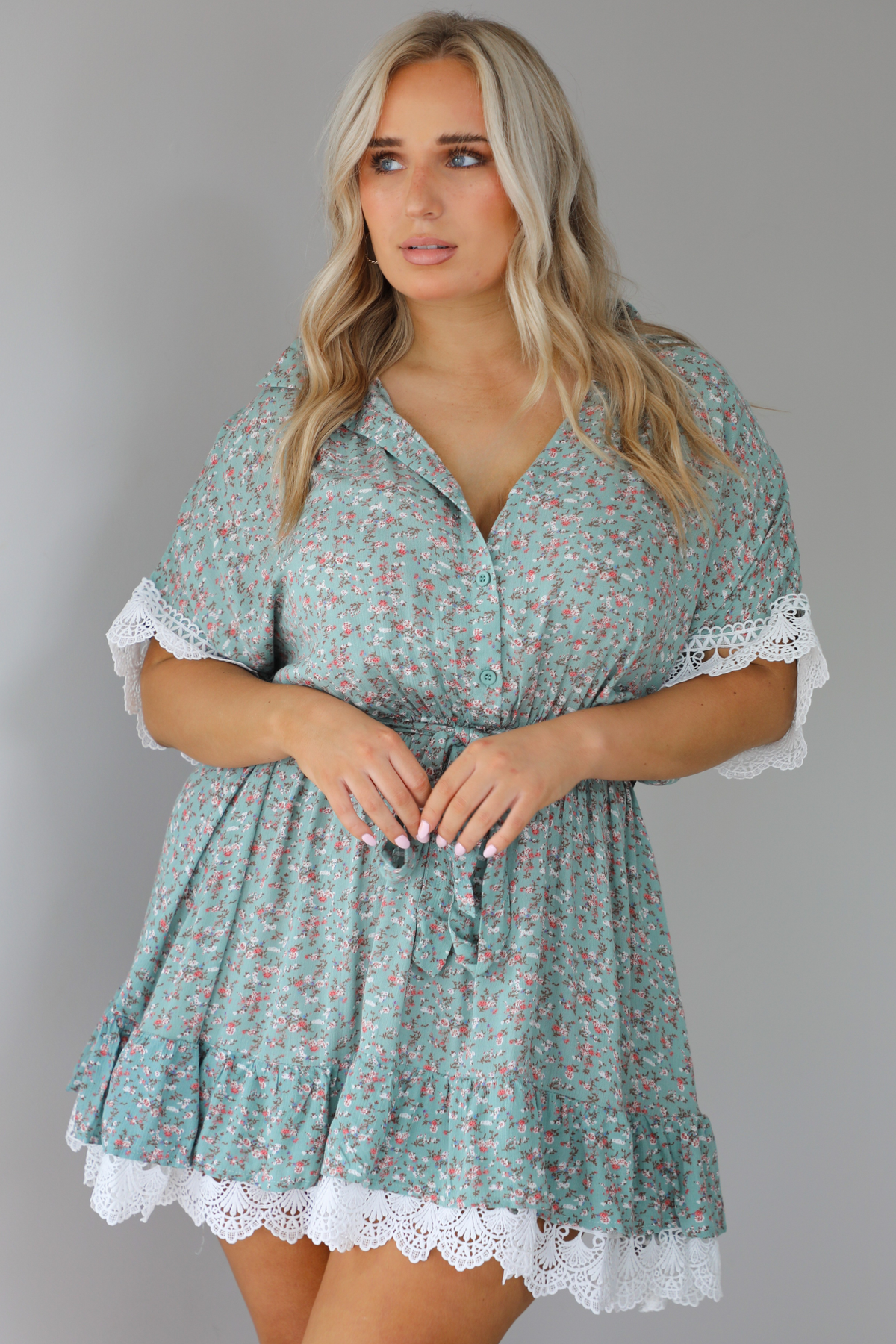 So Many Things Dress: Mint/Floral
