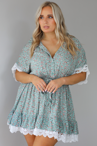 So Many Things Dress: Mint/Floral
