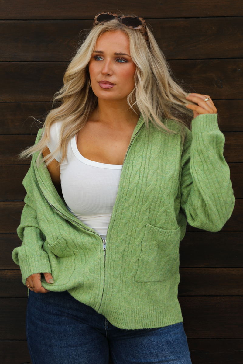Everything You Need Cardigan: Green