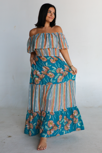 Let Me Know Maxi Dress: Blue/Multi