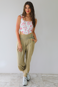 Darling Florals Corset: White/Multi