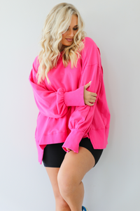 Living Comfy Sweatshirt: Fuchsia