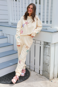 Stylist List Jogger Set: Cream/Multi