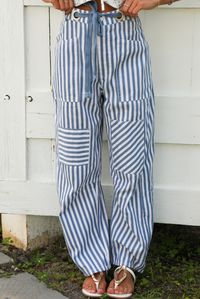 Madison Avenue Pants: Blue/White