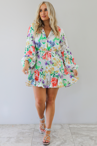 Time & Time Again Dress: White/Multi