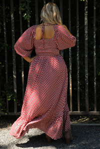 Anything You Can Maxi Dress: Red/White