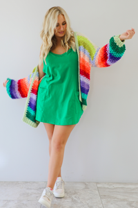 Hour To Shine Cardigan: Green/Multi