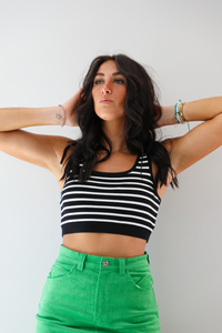 Let Me Adore You Sweater Tank: Black/White
