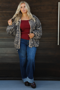 PRE-ORDER: Rainy Days Zip-Up Jacket: Leopard