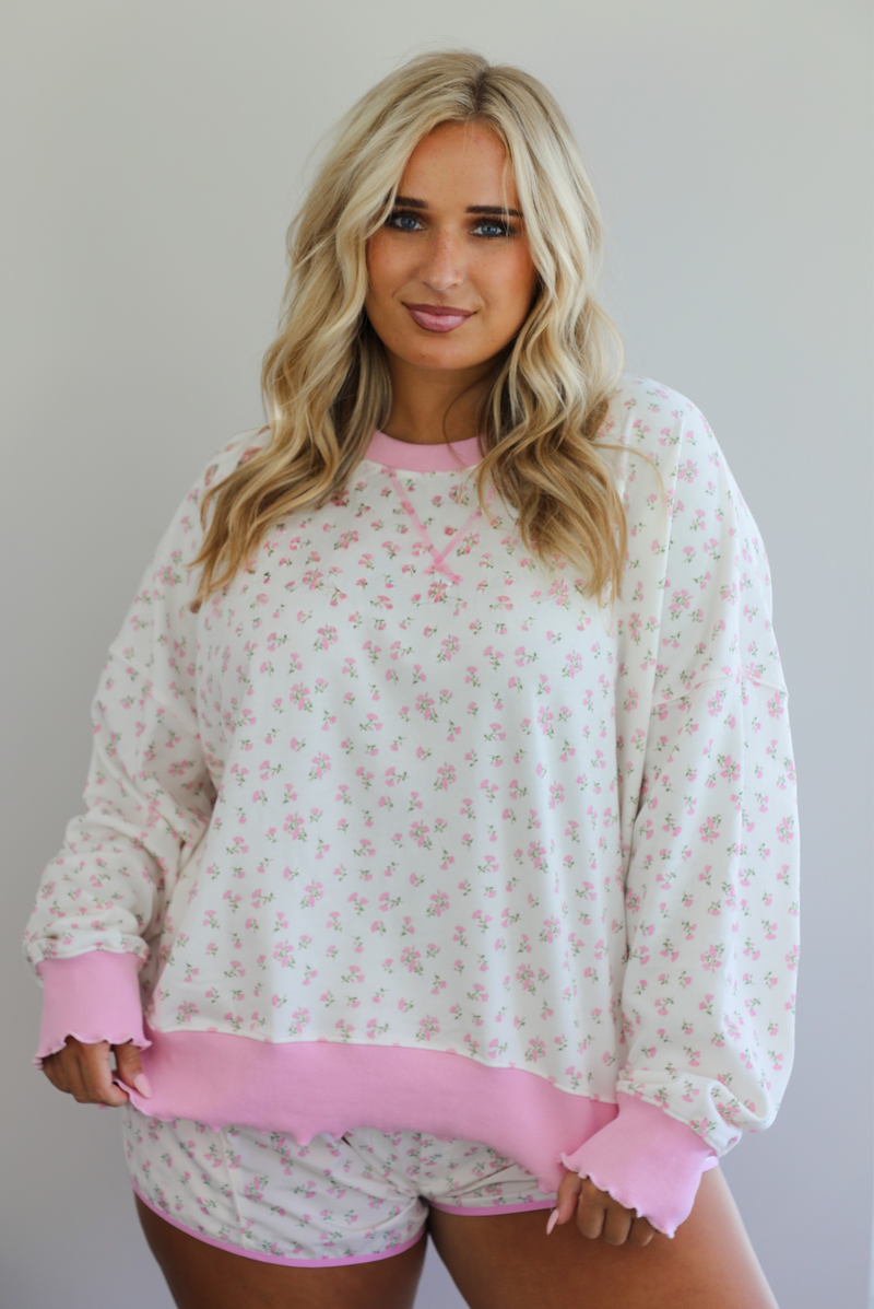 Flower Fields Set: White/Pink Floral