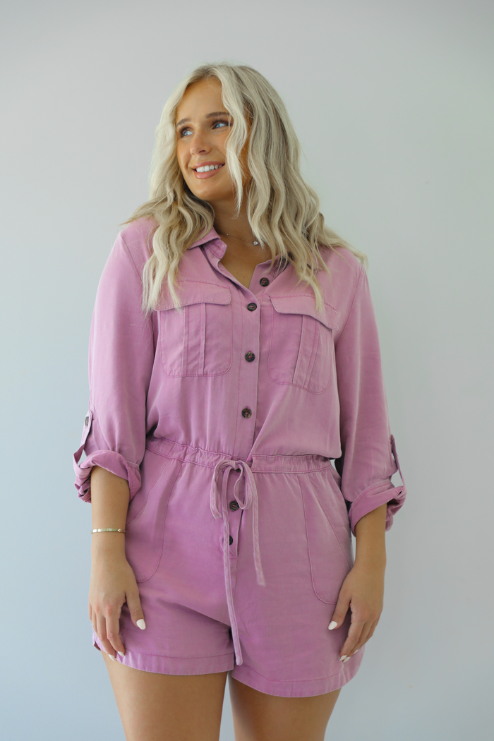 How Far Romper: Lilac