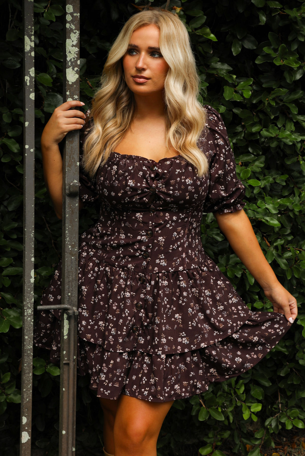 Who You Are Dress: Plum/Multi Floral