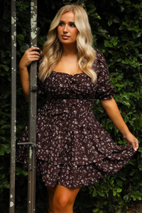 Who You Are Dress: Plum/Multi Floral