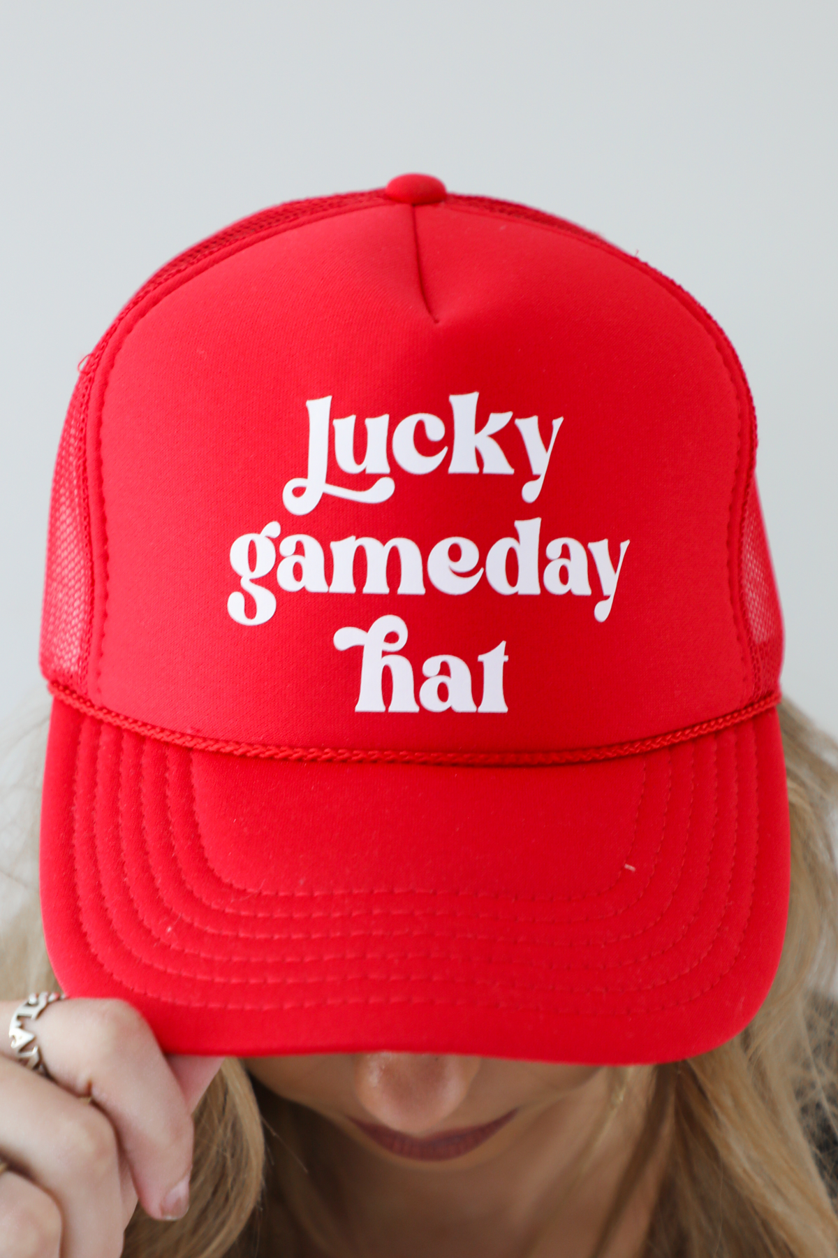 Lucky Gameday Hat: Red/White