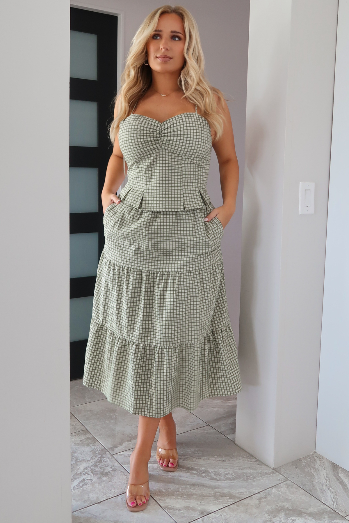 All Along Set: Green/Checkered