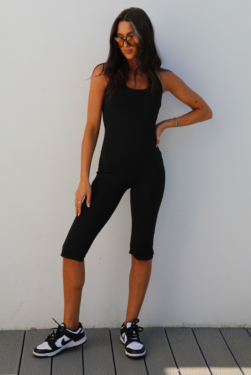 Running Errands Playsuit: Black