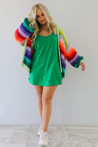 Hour To Shine Cardigan: Green/Multi