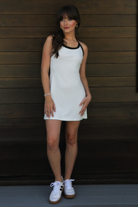 Wait On Me Dress: White/Black