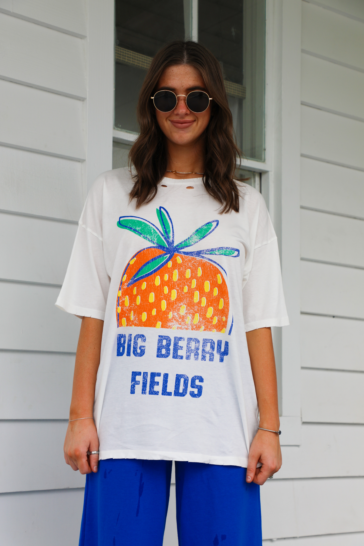 Big Berry Fields Graphic Tee: White/Multi