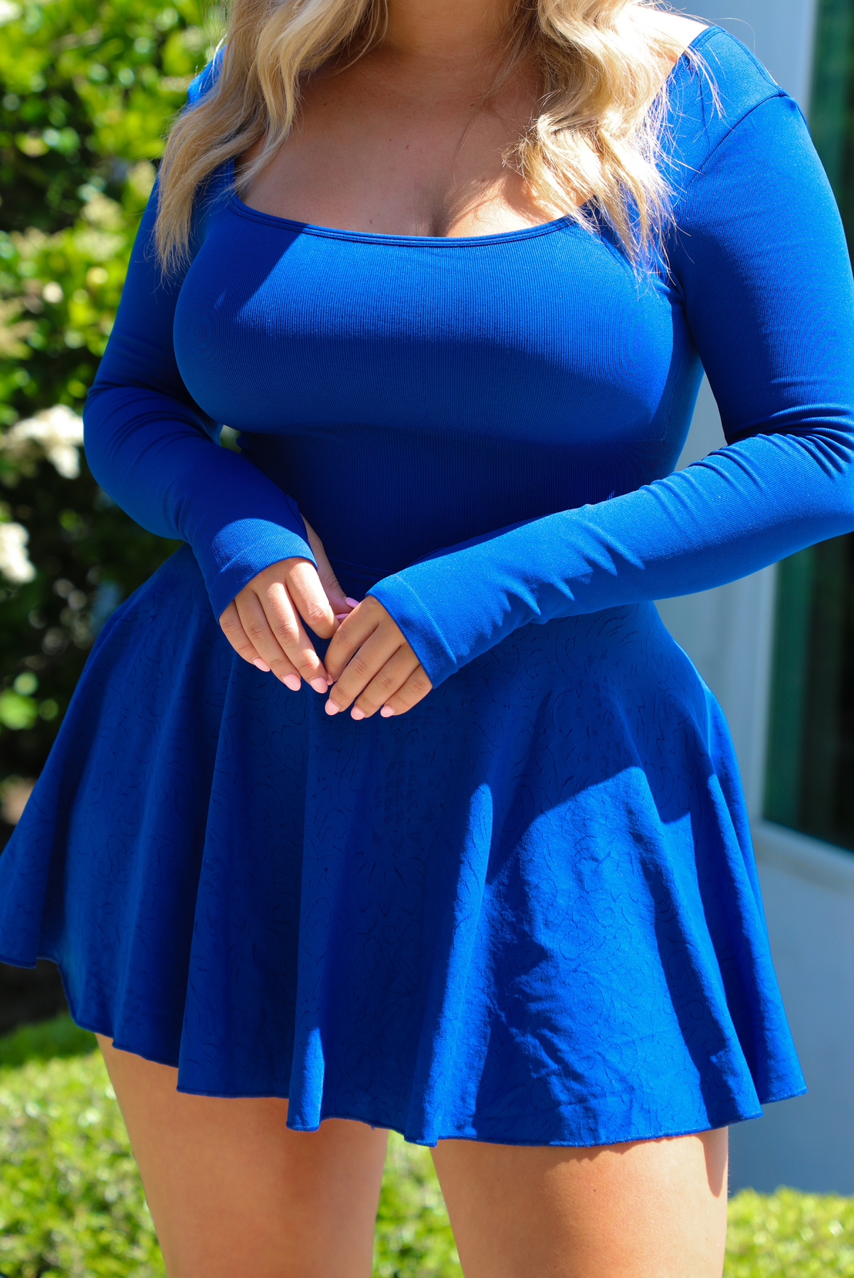 All About You Athleisure Dress: Royal Blue