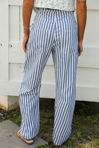 Madison Avenue Pants: Blue/White