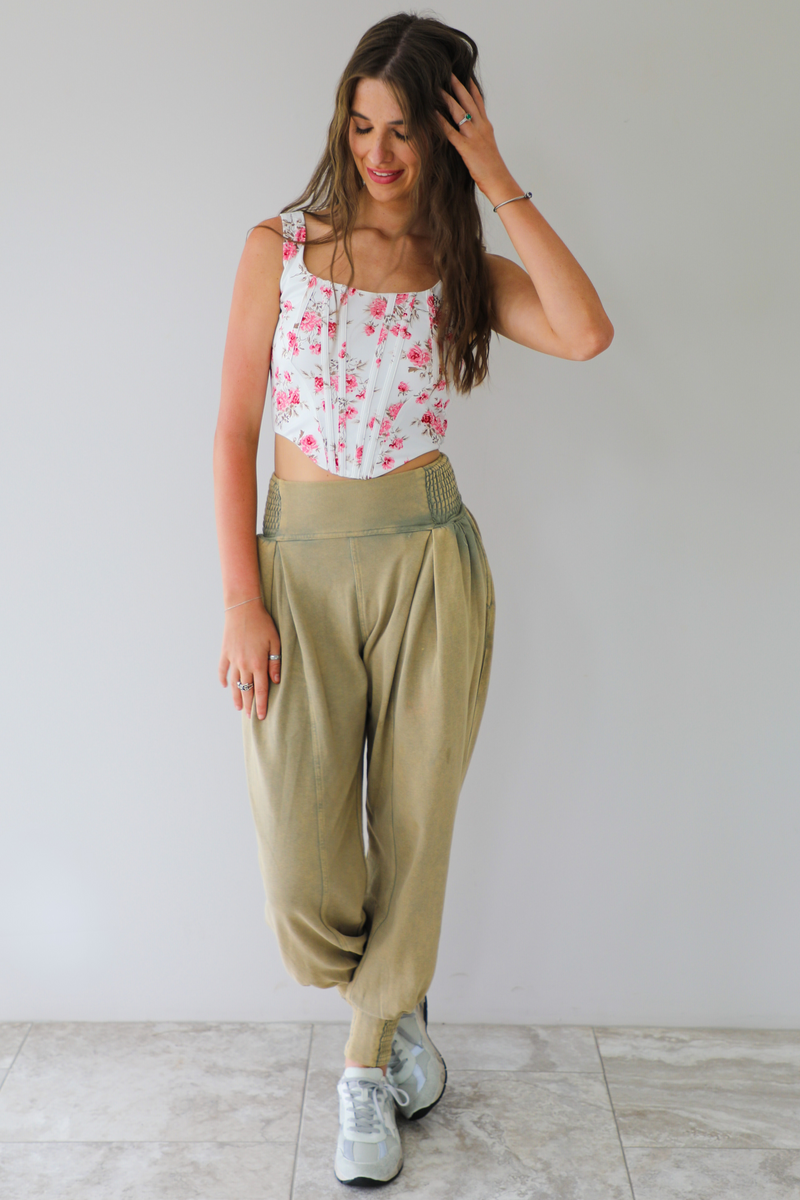 Darling Florals Corset: White/Multi