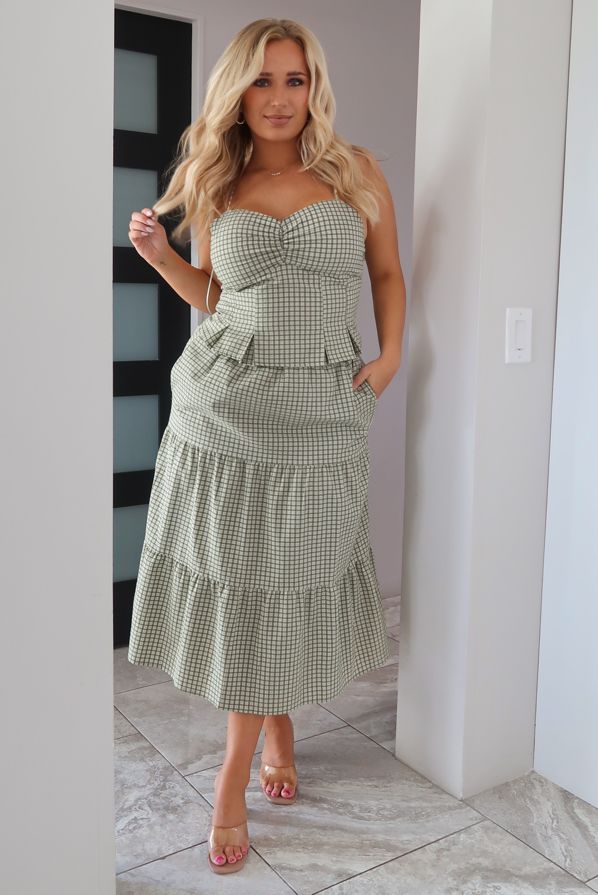 All Along Set: Green/Checkered