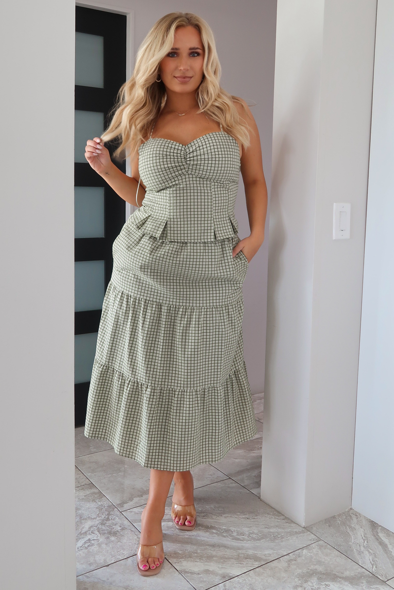 All Along Set: Green/Checkered