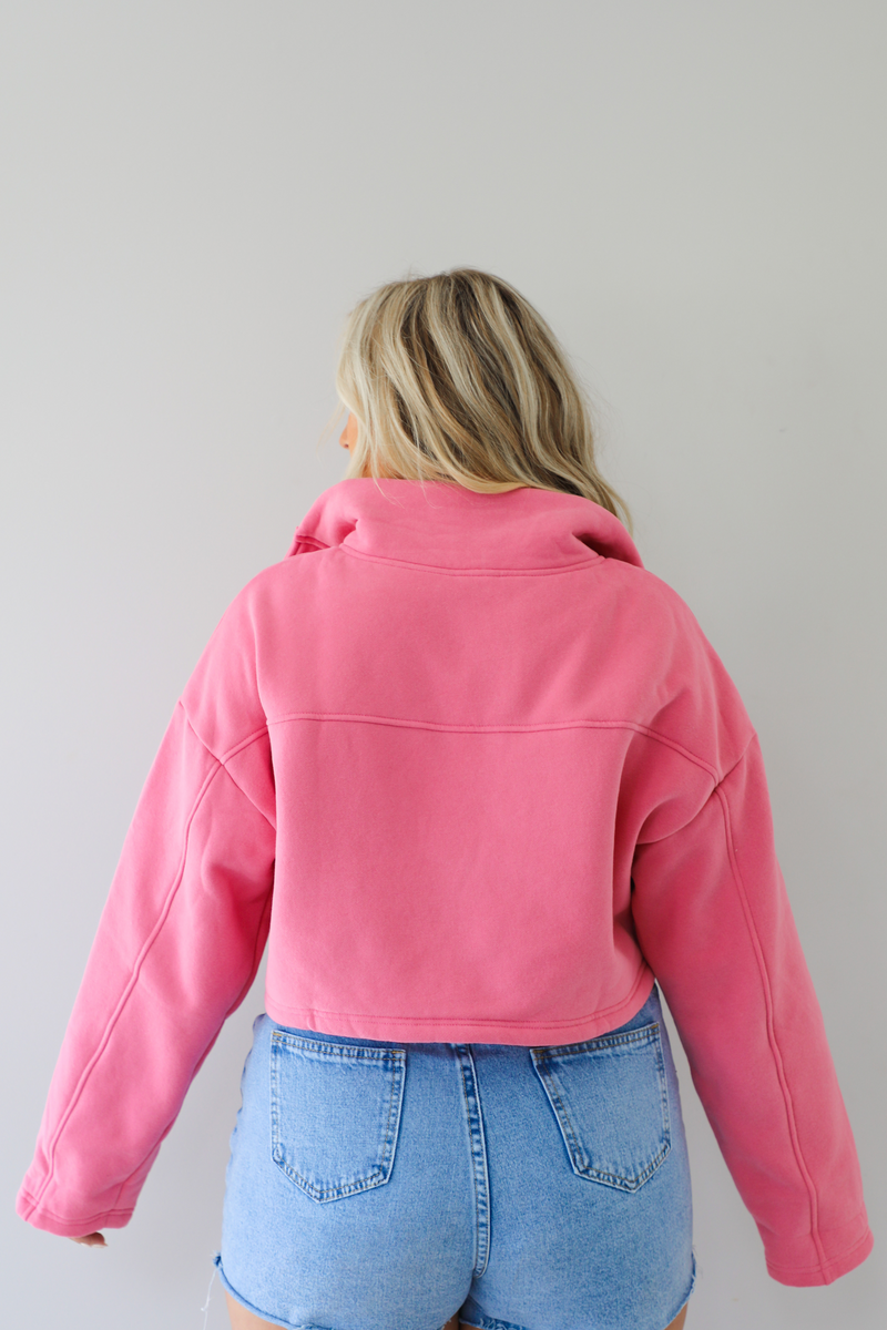 Take Me Back Cropped Sweater: Pink